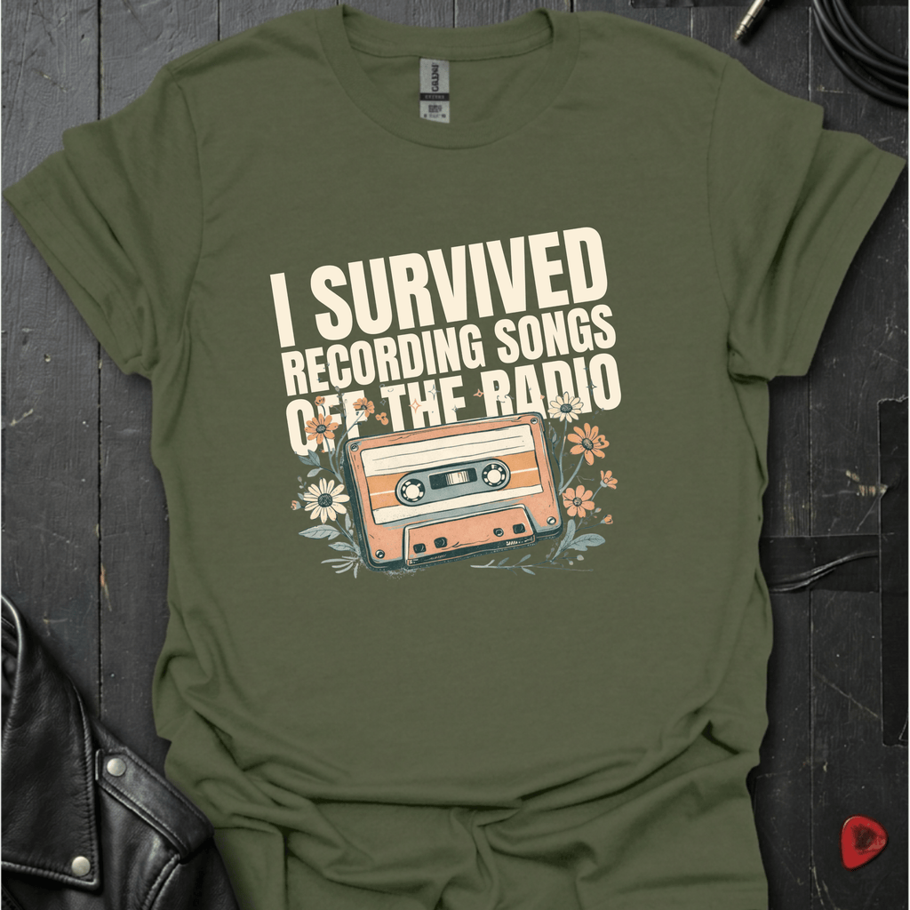 I Survived Recording Songs T-Shirt - Military Green - T-Shirt