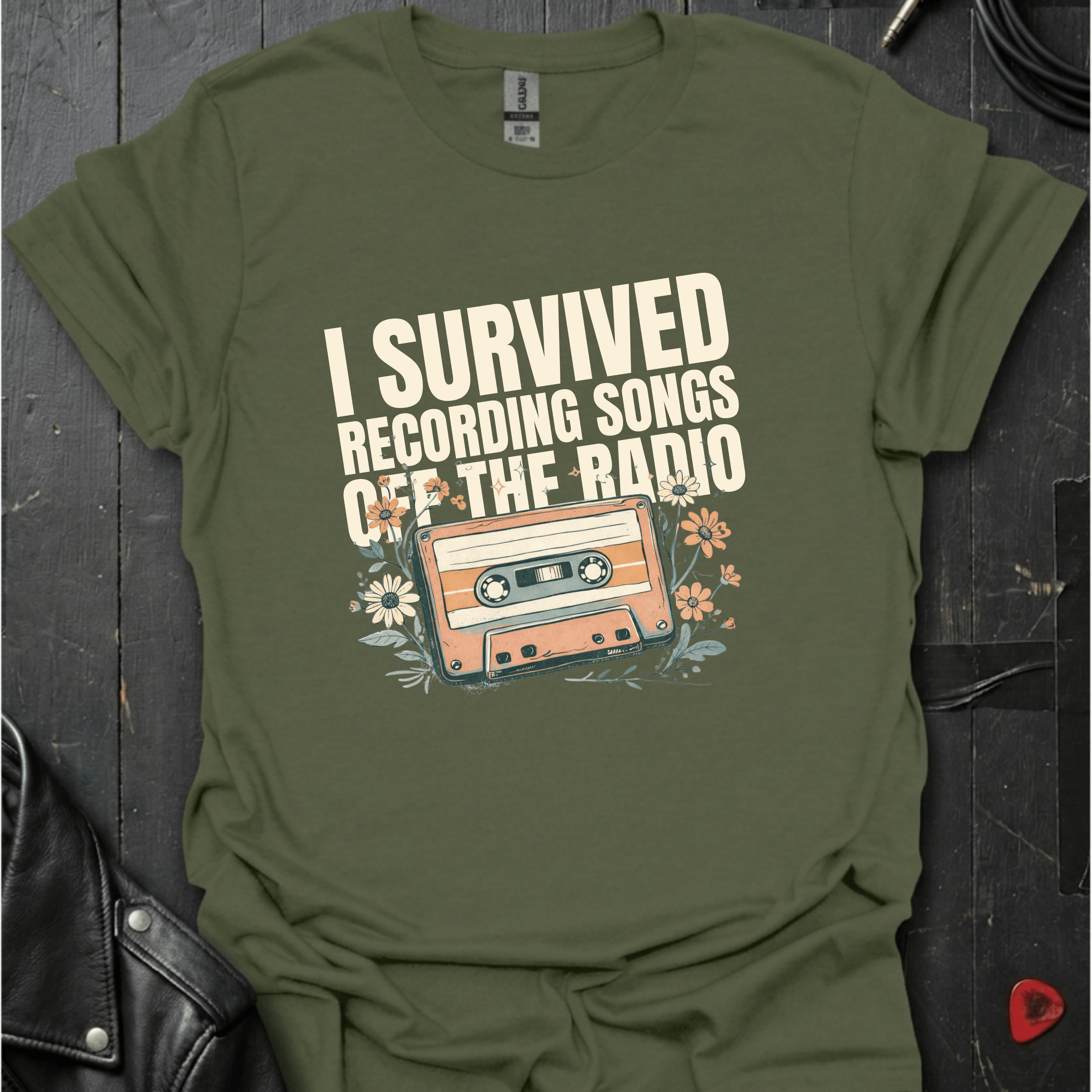 I Survived Recording Songs T-Shirt - Military Green - T-Shirt