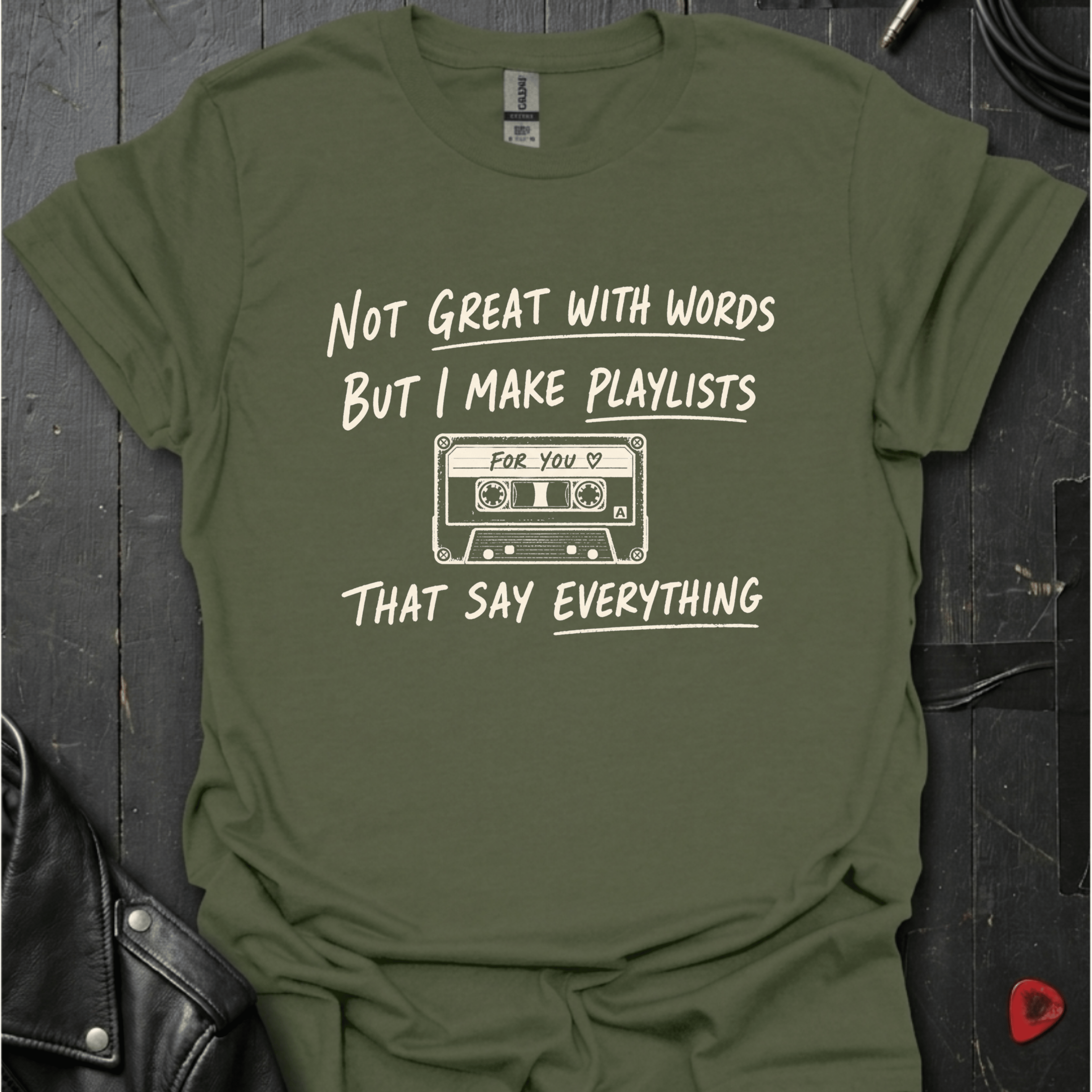 I Make Playlists T-Shirt - Military Green - T-Shirt