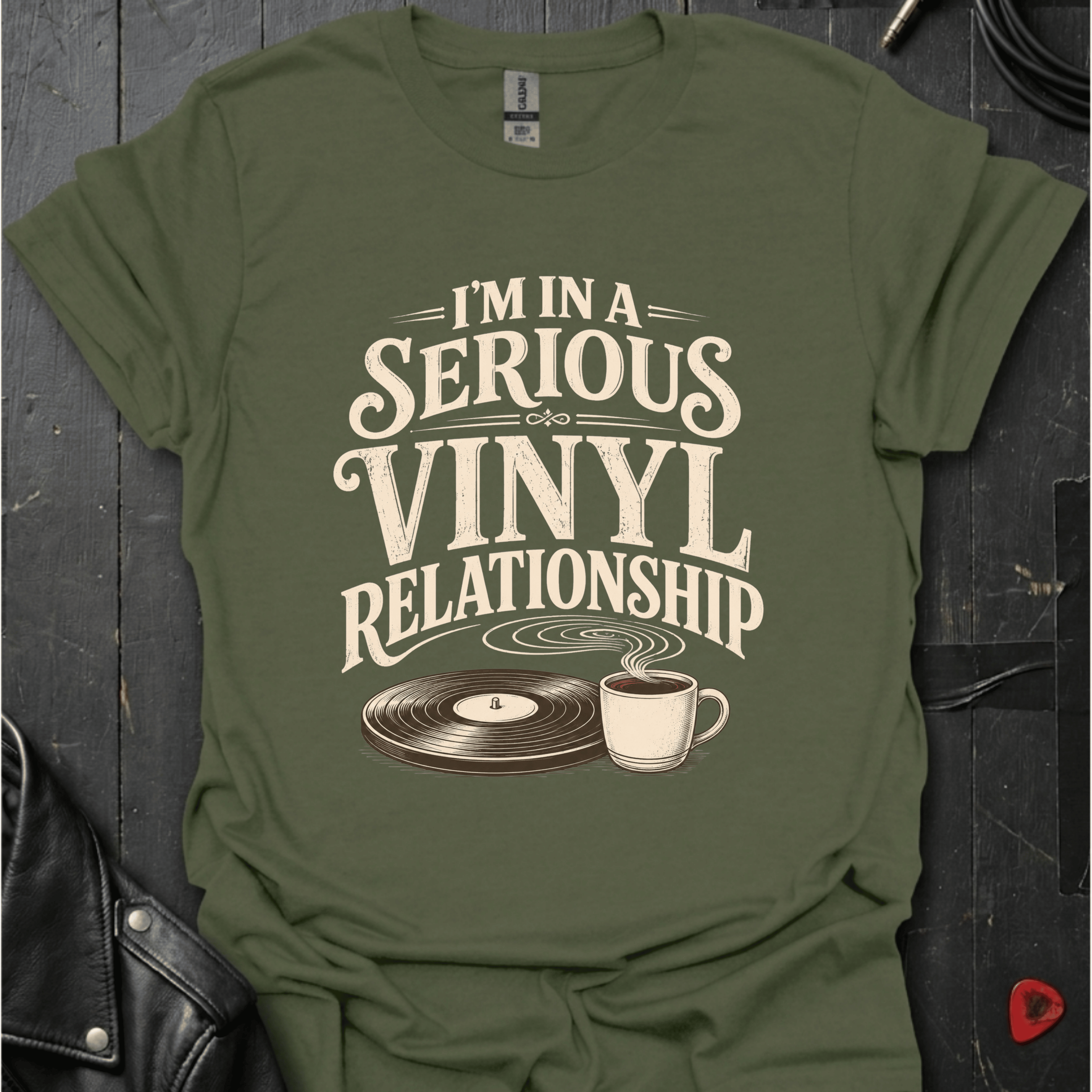 Vinyl Relationship T-Shirt - Military Green - T-Shirt