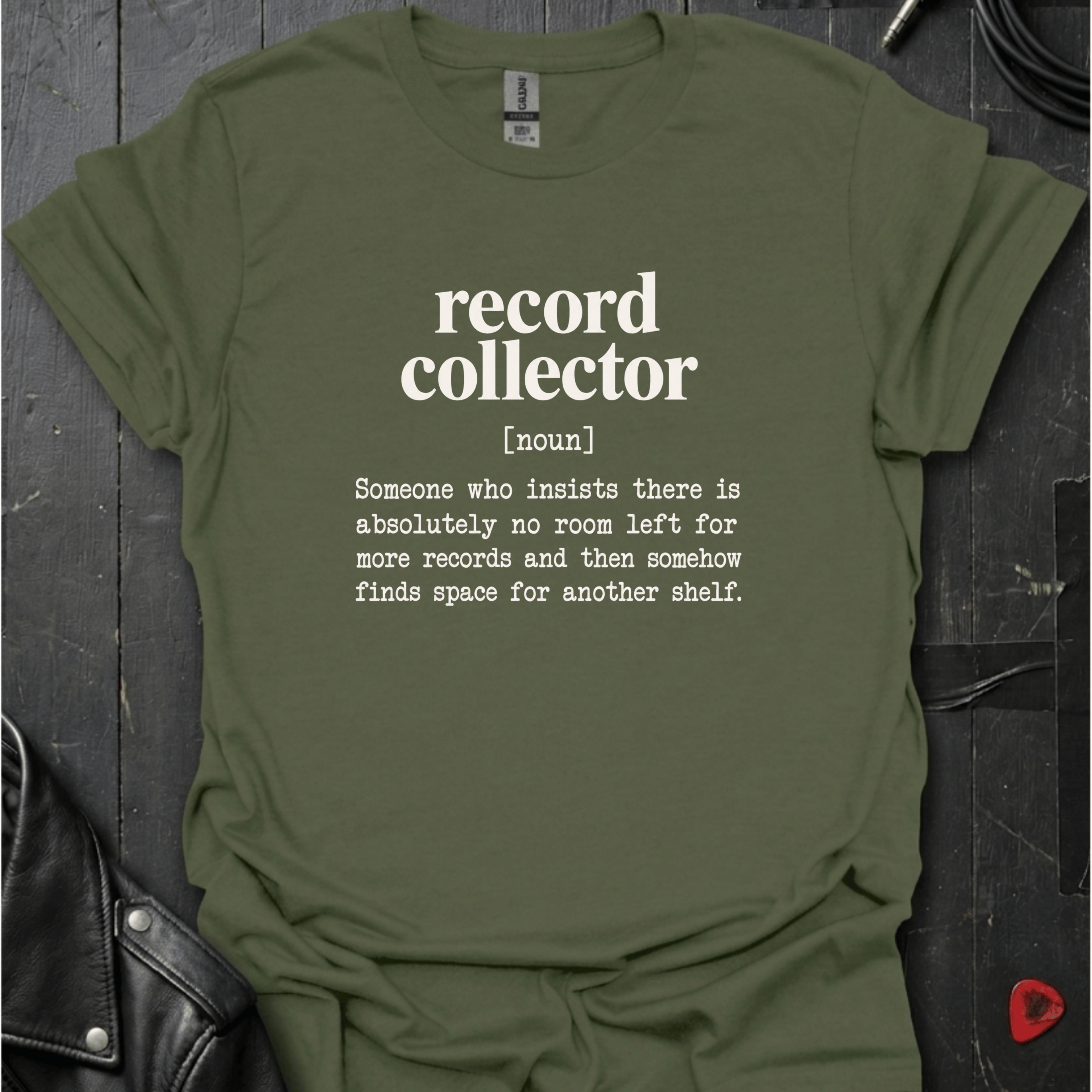Record Collector Definition T-Shirt - Military Green - T-Shirt