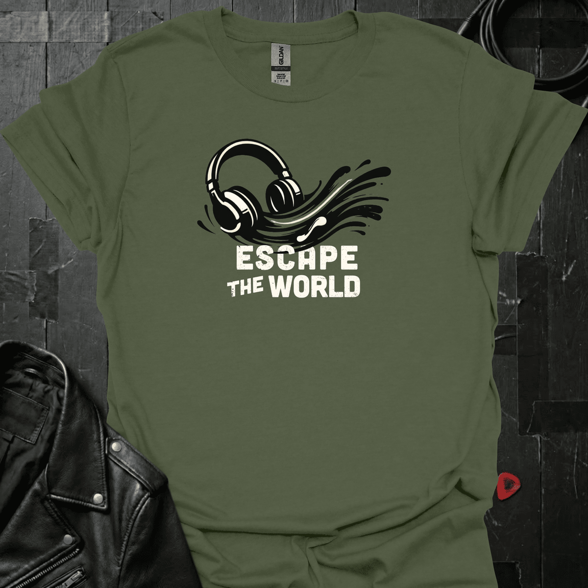 Escape The World T-Shirt - Military Green - T-Shirt