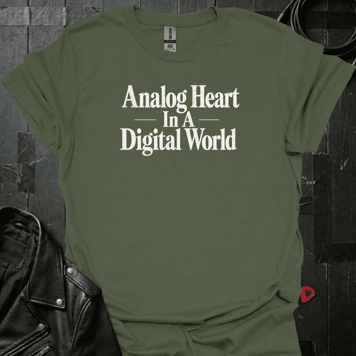 Analog Heart T-Shirt - Military Green - T-Shirt
