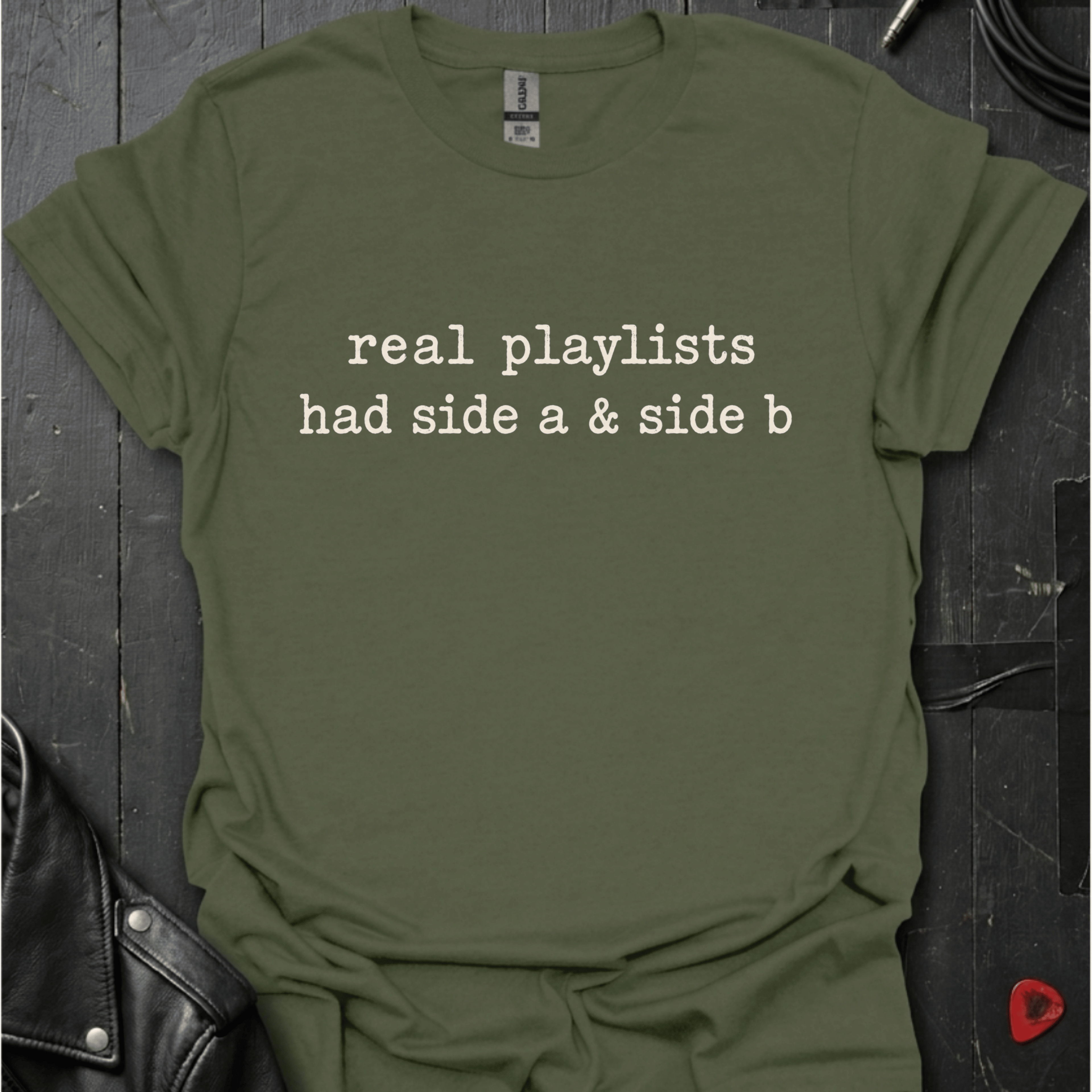 Real Playlists T-Shirt - Military Green - T-Shirt