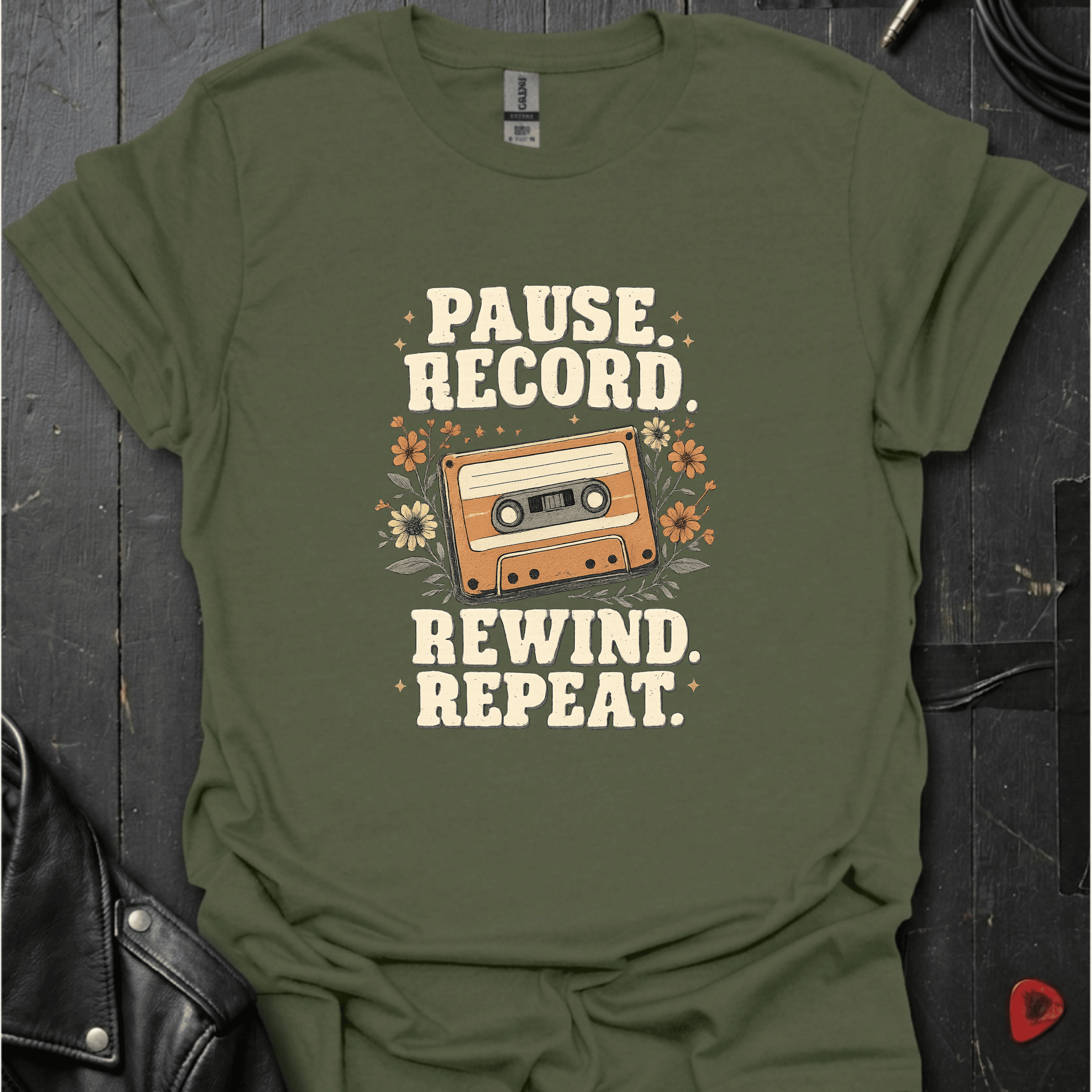 Making A Mixtape T-Shirt - Military Green - T-Shirt