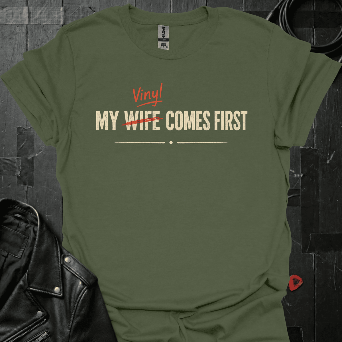 Love My Vinyl T-Shirt - Military Green - T-Shirt