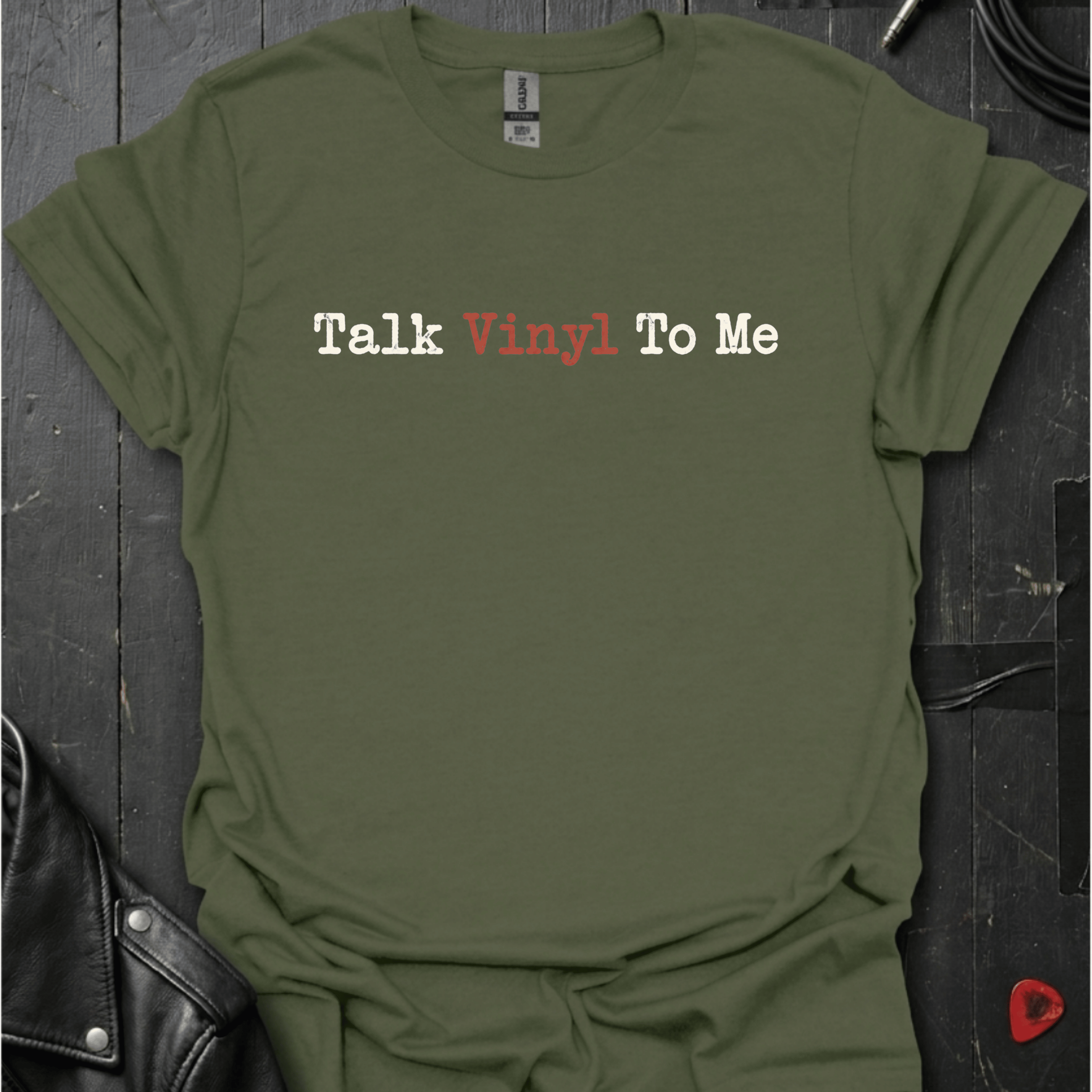 Talk Vinyl To Me T-Shirt - Military Green - T-Shirt