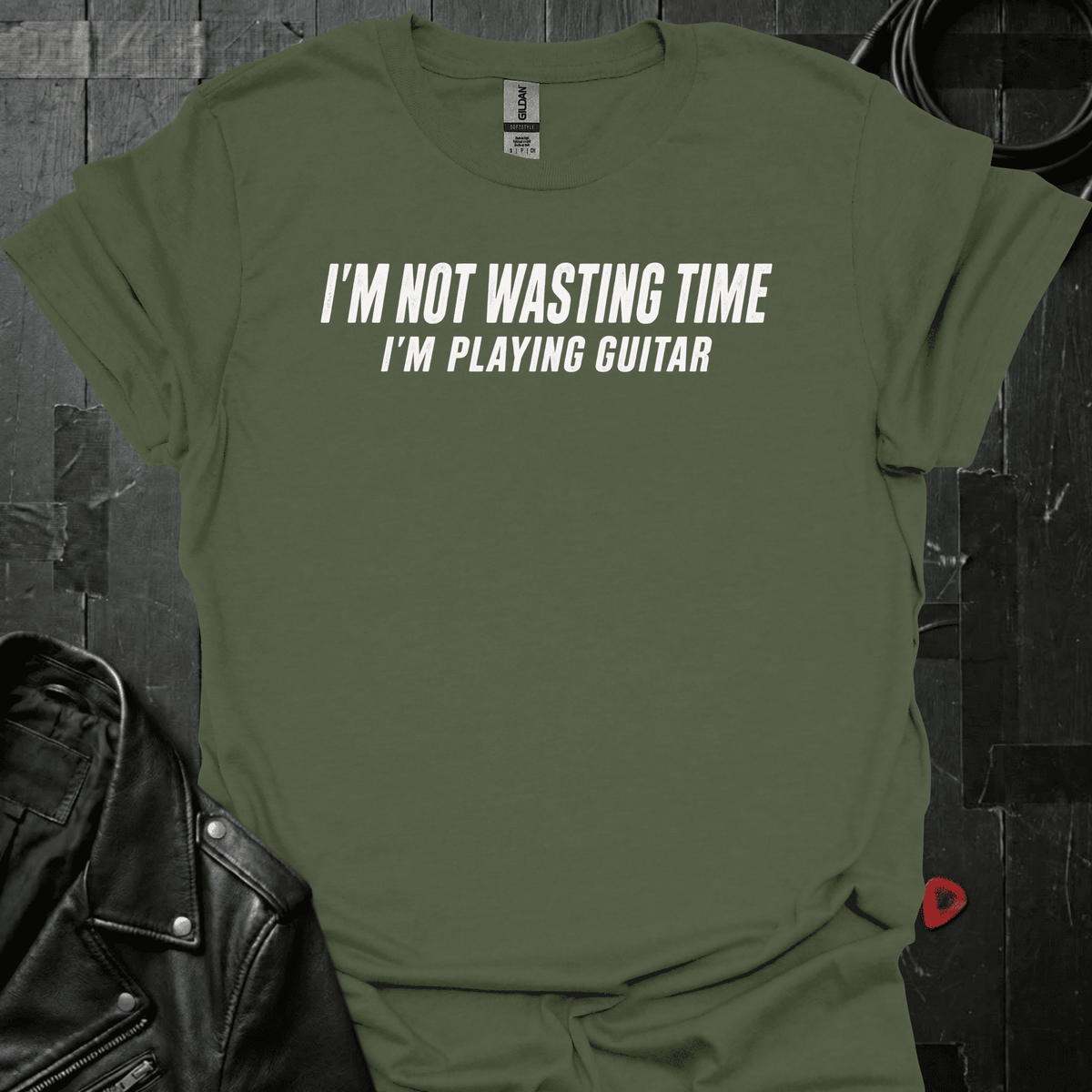 Playing Guitar Instead T-Shirt - Military Green - T-Shirt