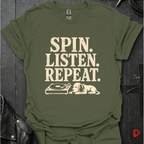 Spin. Listen. Repeat. T-Shirt - Military Green - T-Shirt