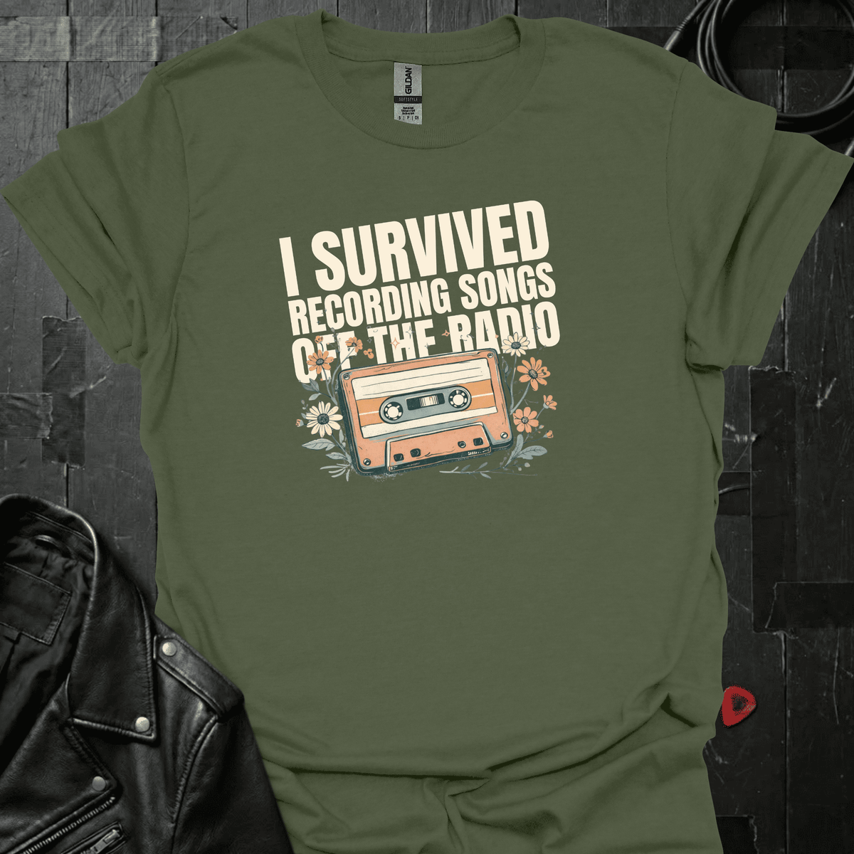 I Survived Recording Songs T-Shirt - Military Green - T-Shirt