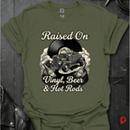 Vinyl & Hot Rods T-Shirt - Military Green - T-Shirt