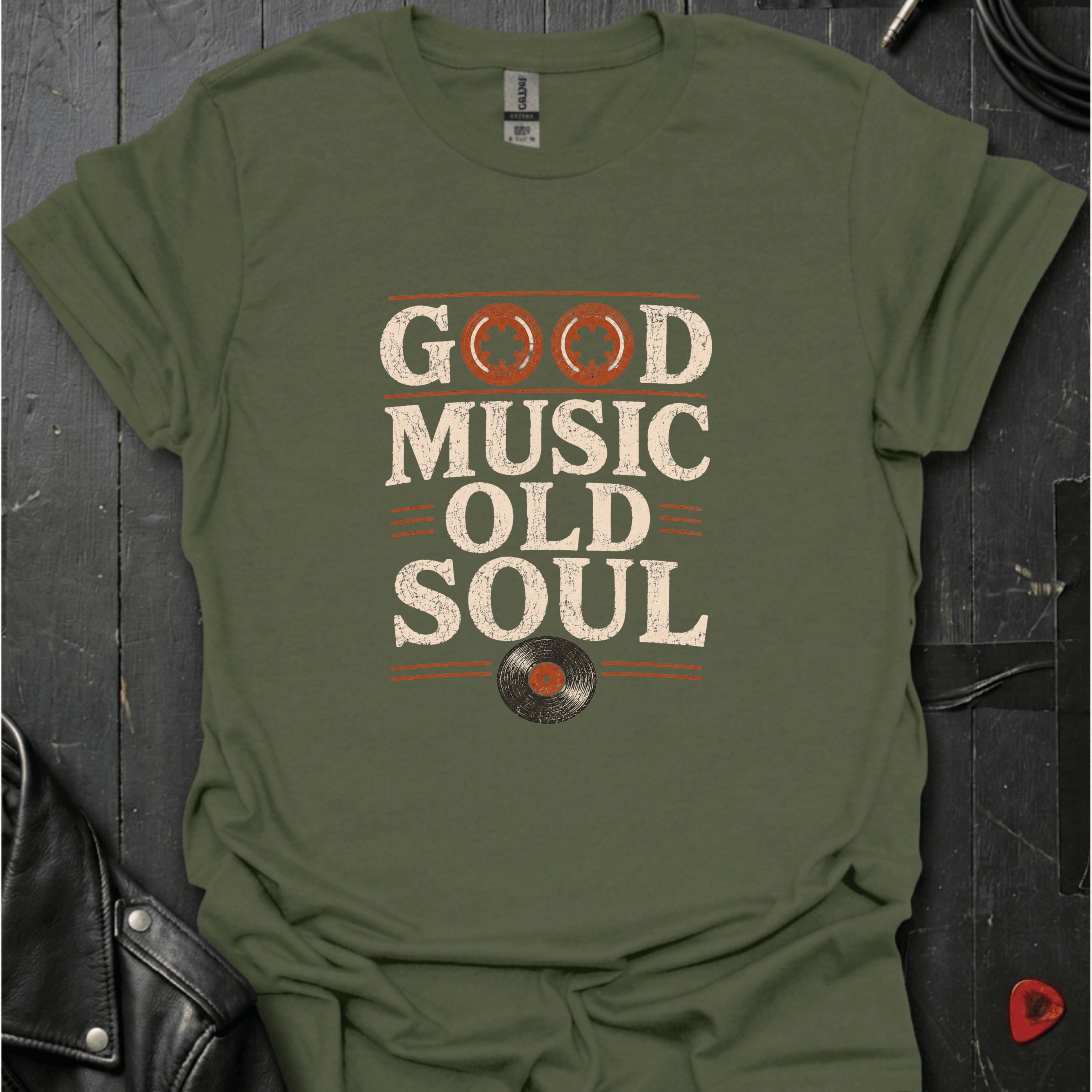 Good Music Old Soul T-Shirt - Military Green - T-Shirt