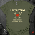 I Buy Records T-Shirt - Military Green - T-Shirt