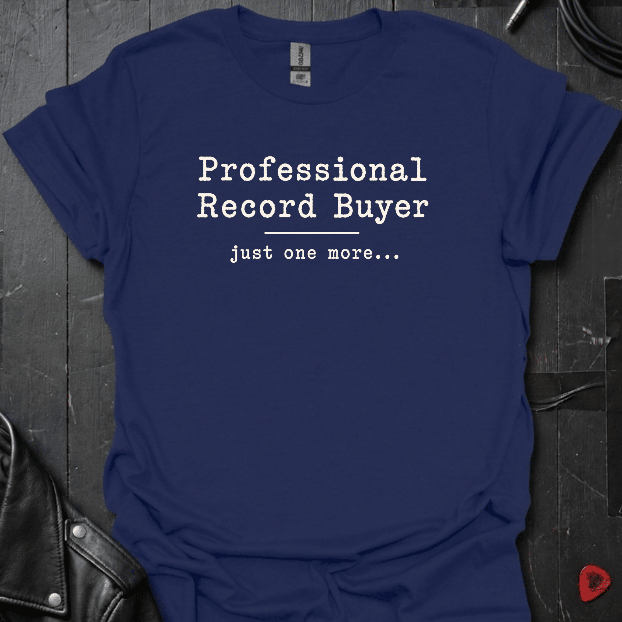 Professional Record Buyer T-Shirt | Funny Vinyl Collector - Navy - T-Shirt