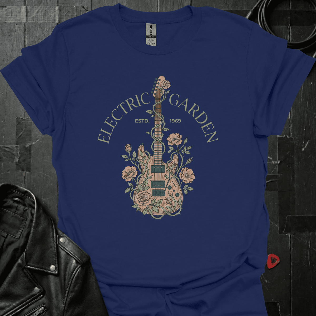 Electric Garden T-Shirt - Navy - T-Shirt