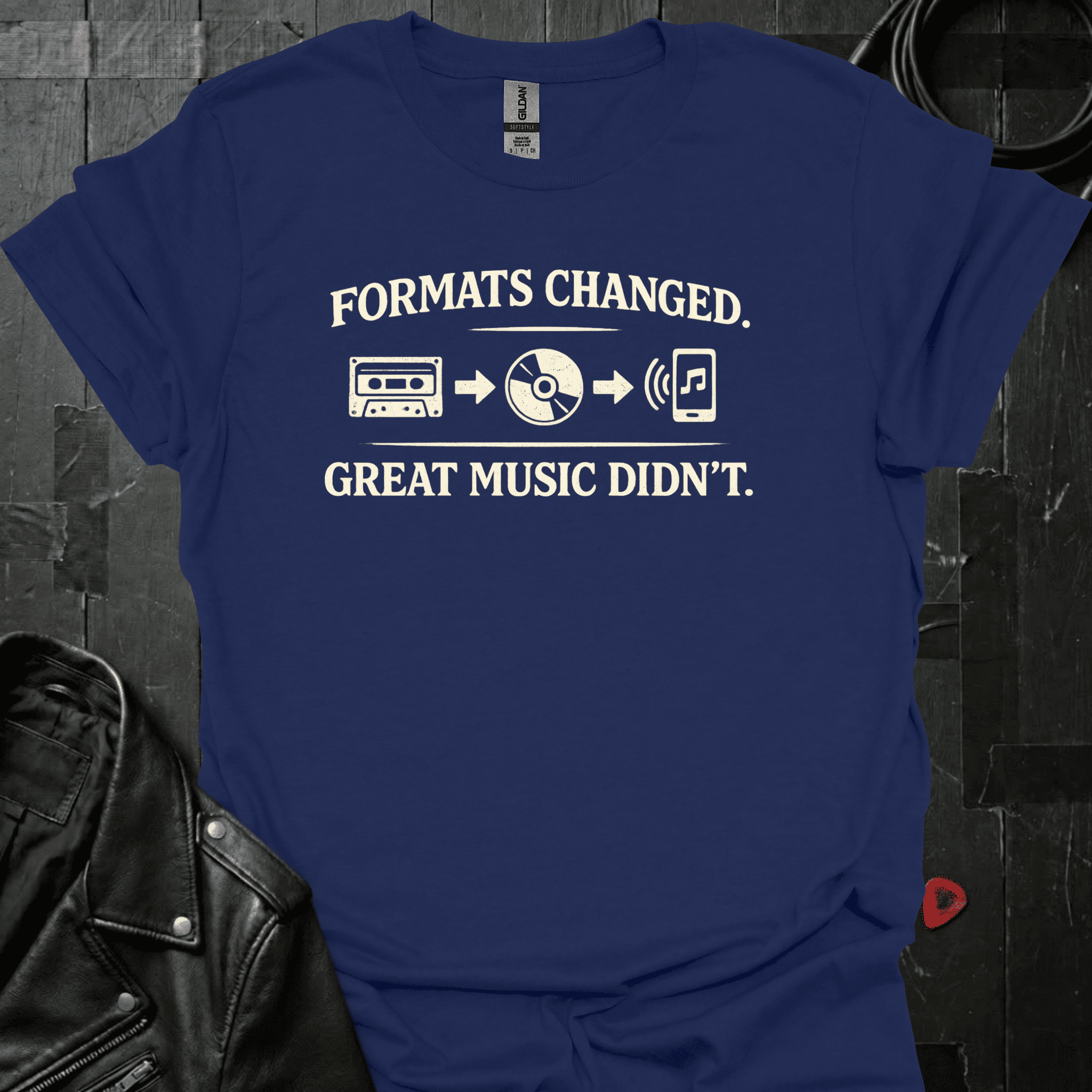 Music Formats Changed T-Shirt - Navy - T-Shirt
