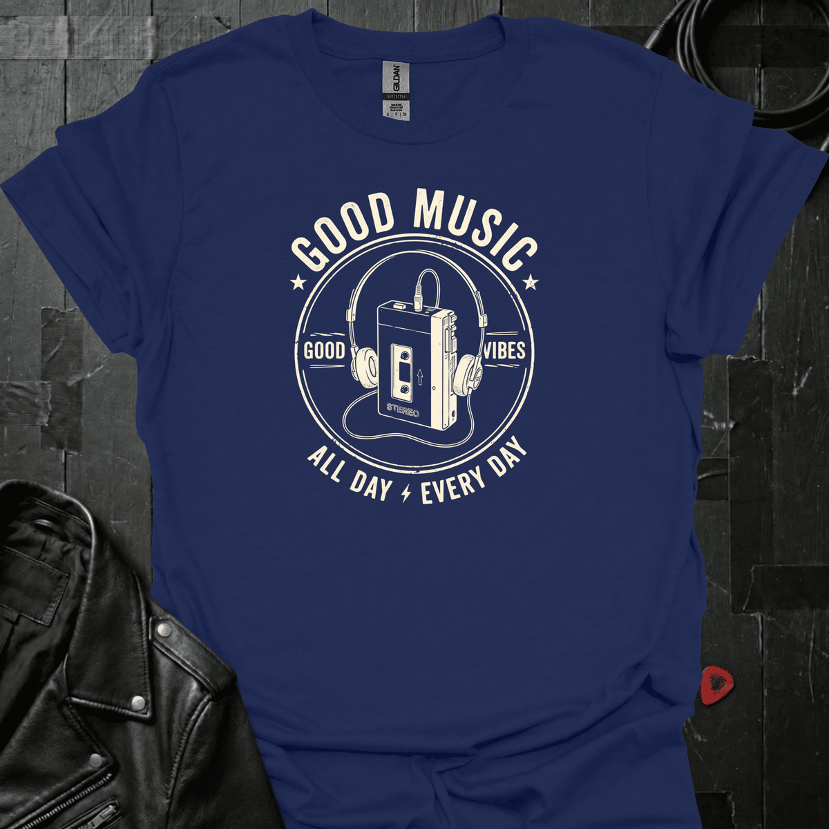 Good Music All Day T-Shirt - Navy - T-Shirt