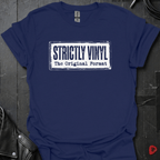 Strictly Vinyl The Original Format T-Shirt | Vinyl Lover Tee - Navy - T-Shirt