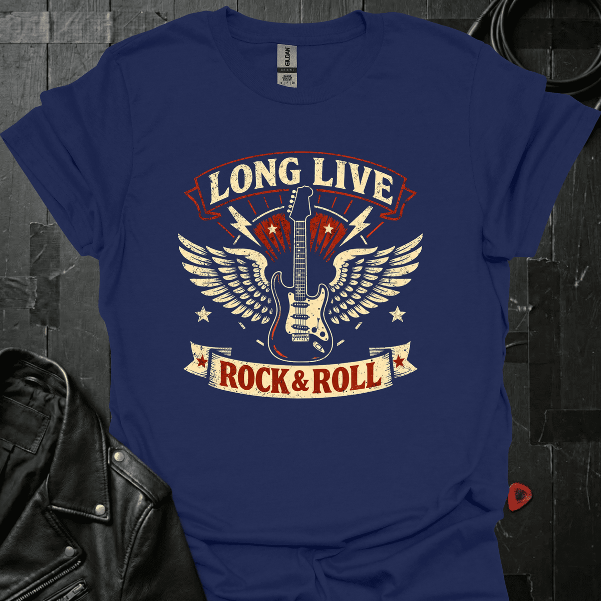 Long Live Rock & Roll T-Shirt - Navy - T-Shirt