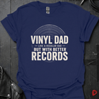Vinyl Dad T-Shirt | Funny Better Records Dad Tee - Navy - T-Shirt