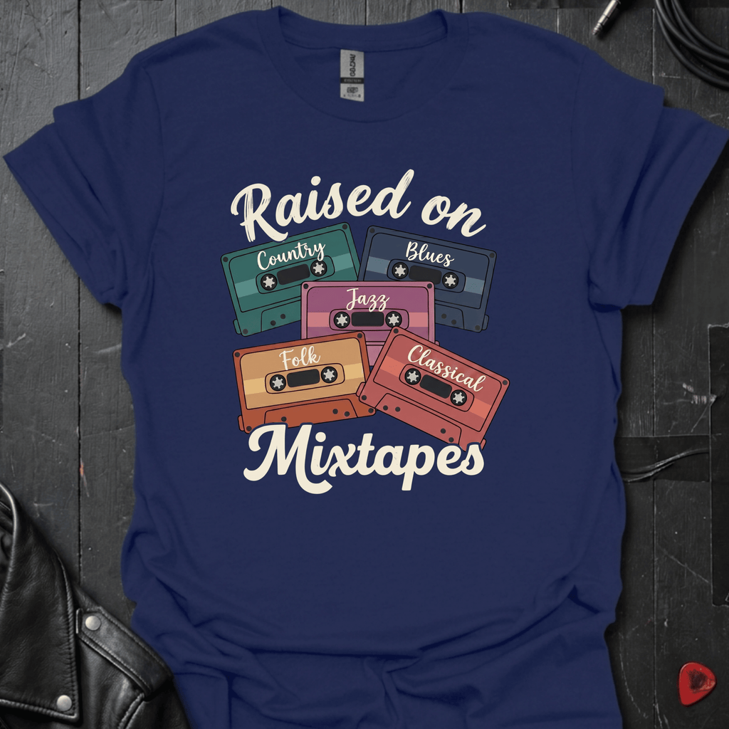 Raised On Mixtapes T-Shirt - Navy - T-Shirt