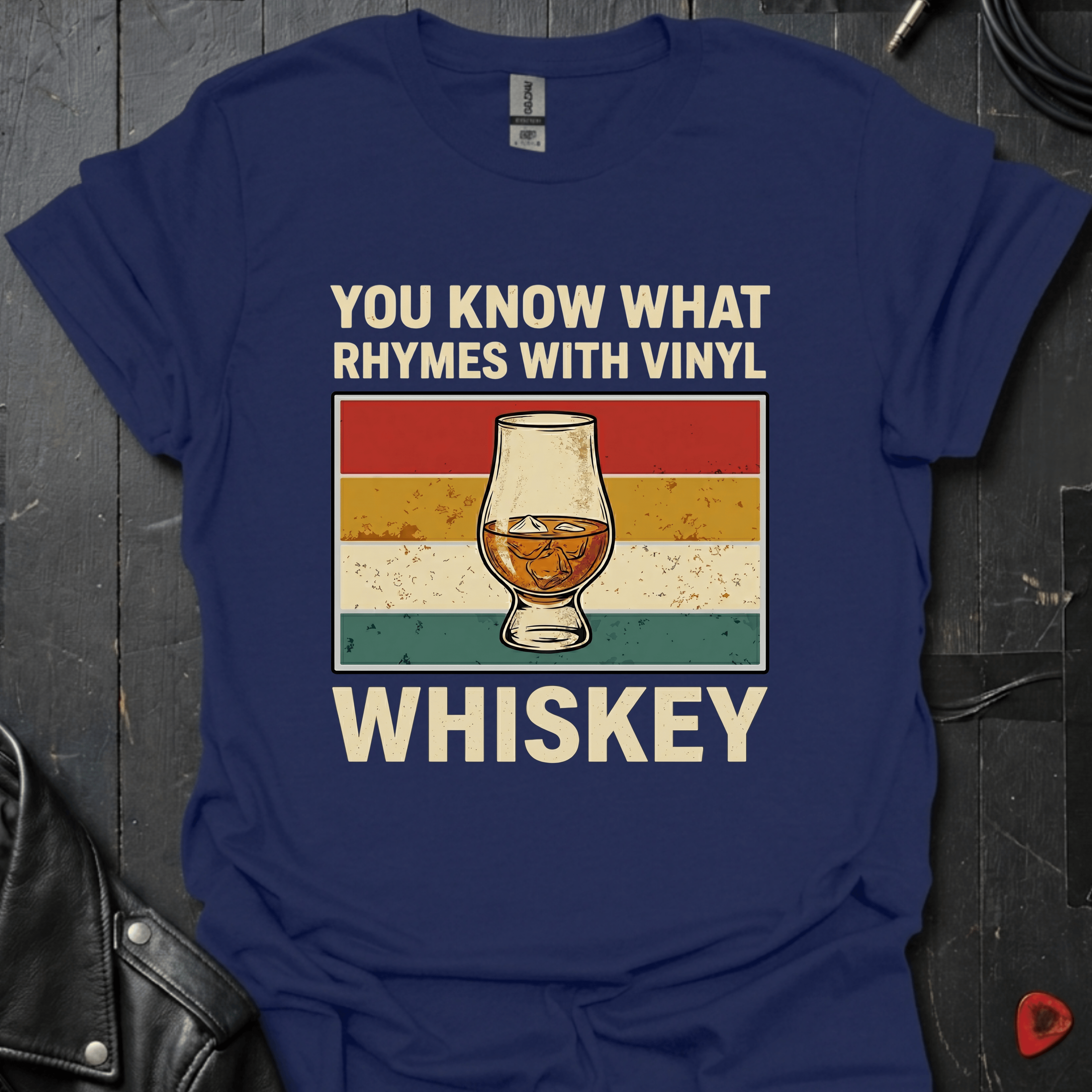 Rhymes With Vinyl T-Shirt - Navy - T-Shirt