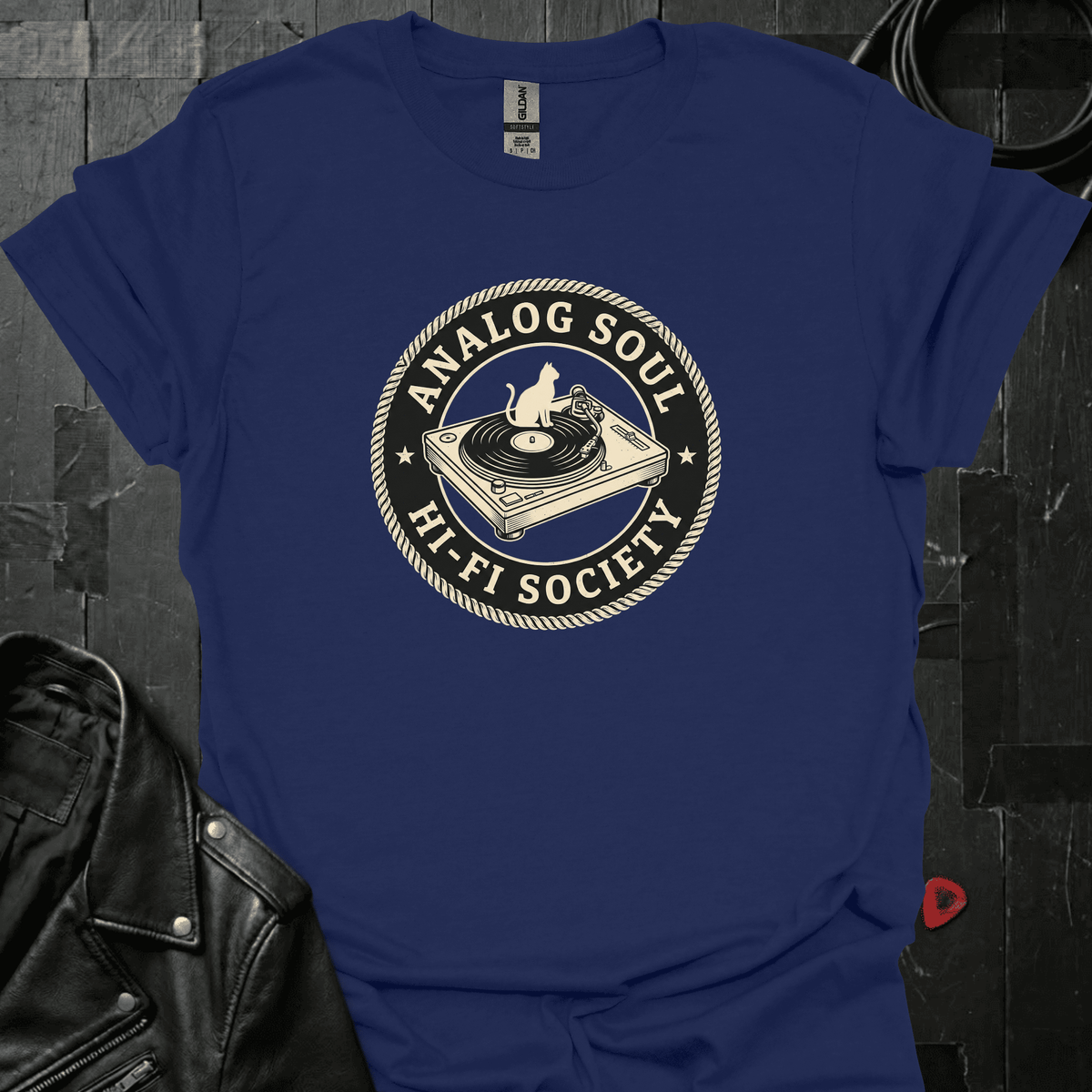 Groove Cat T-Shirt - Navy - T-Shirt