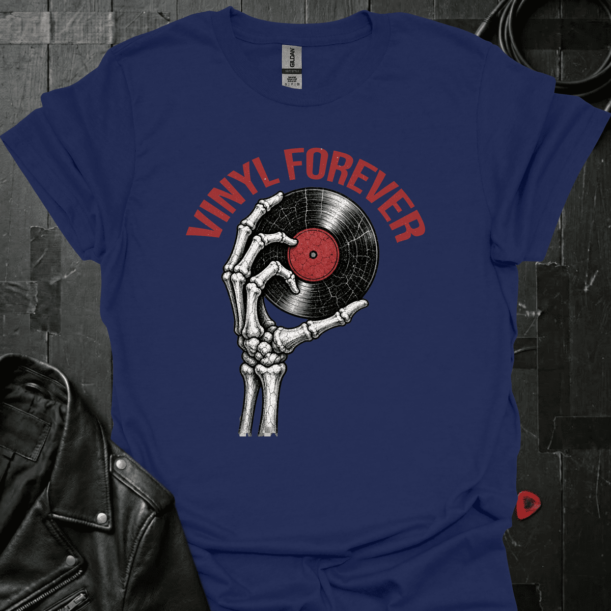 Vinyl Forever T-Shirt - Navy - T-Shirt