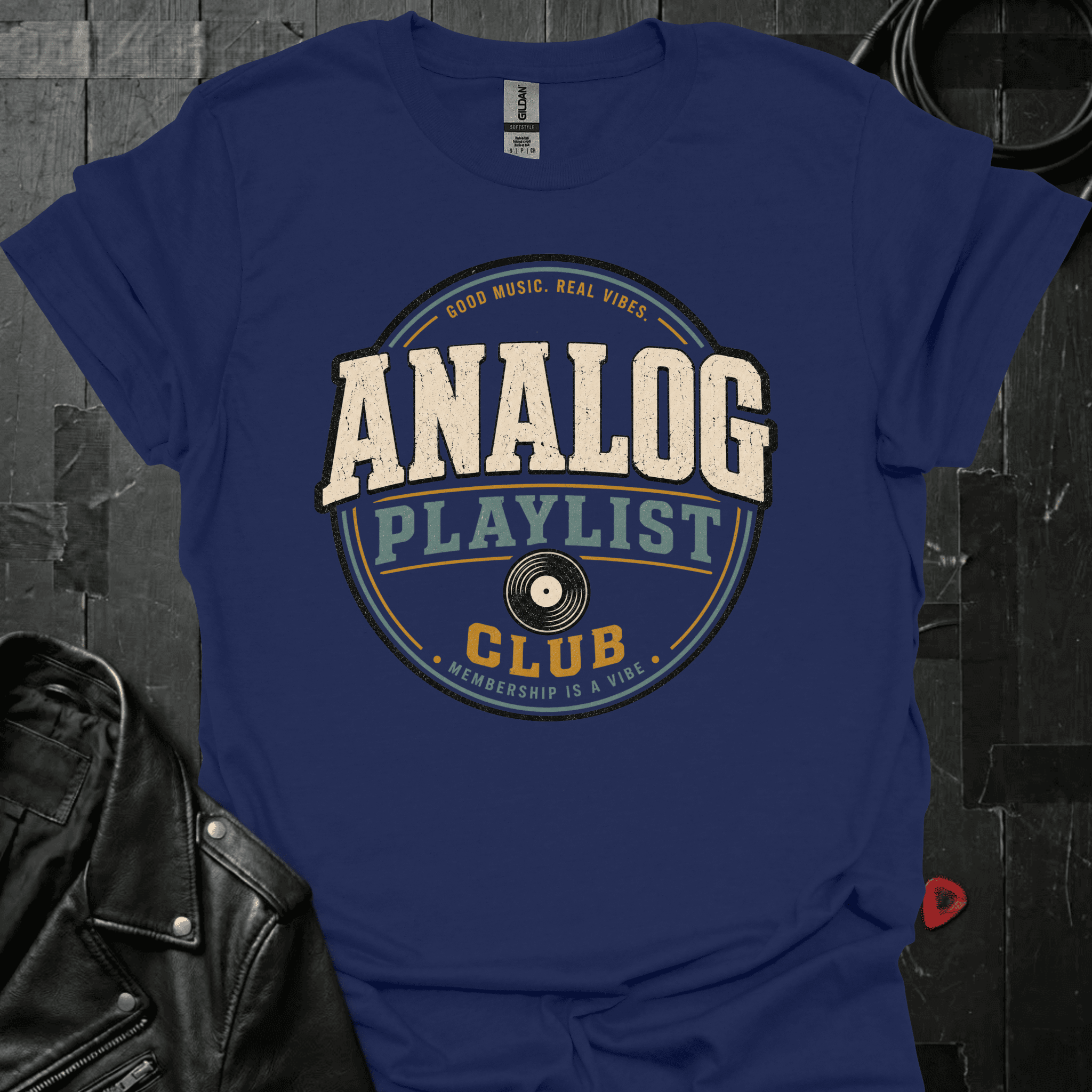 Record Playlist Club T-Shirt - Navy - T-Shirt