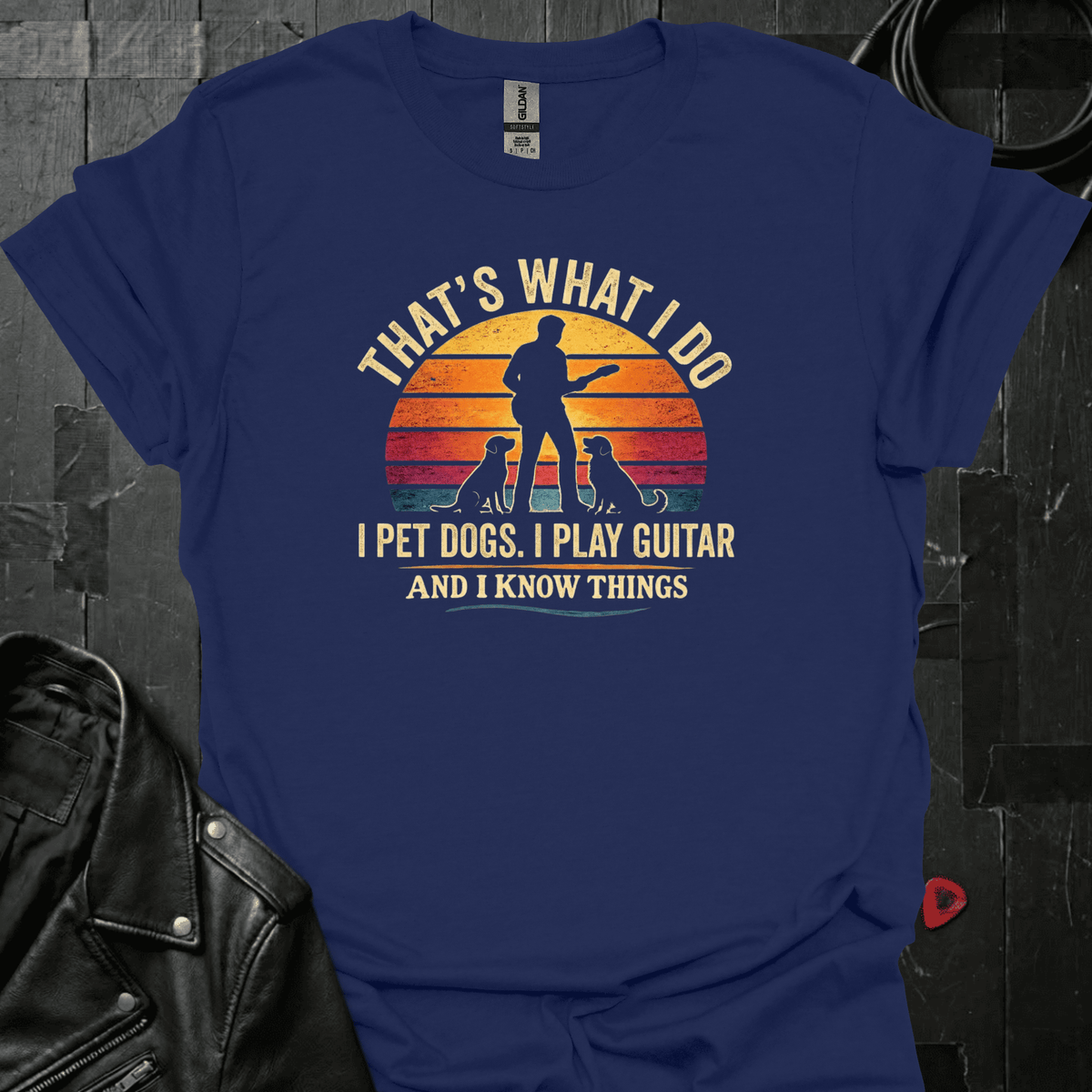 I Play Guitar And Know Things T-Shirt - Navy - T-Shirt