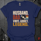 Vinyl Addict Dad T-Shirt | Record Lover Dad Tee - Navy - T-Shirt