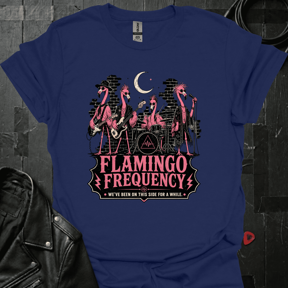 Flamingo Frequency T-Shirt - Navy - T-Shirt