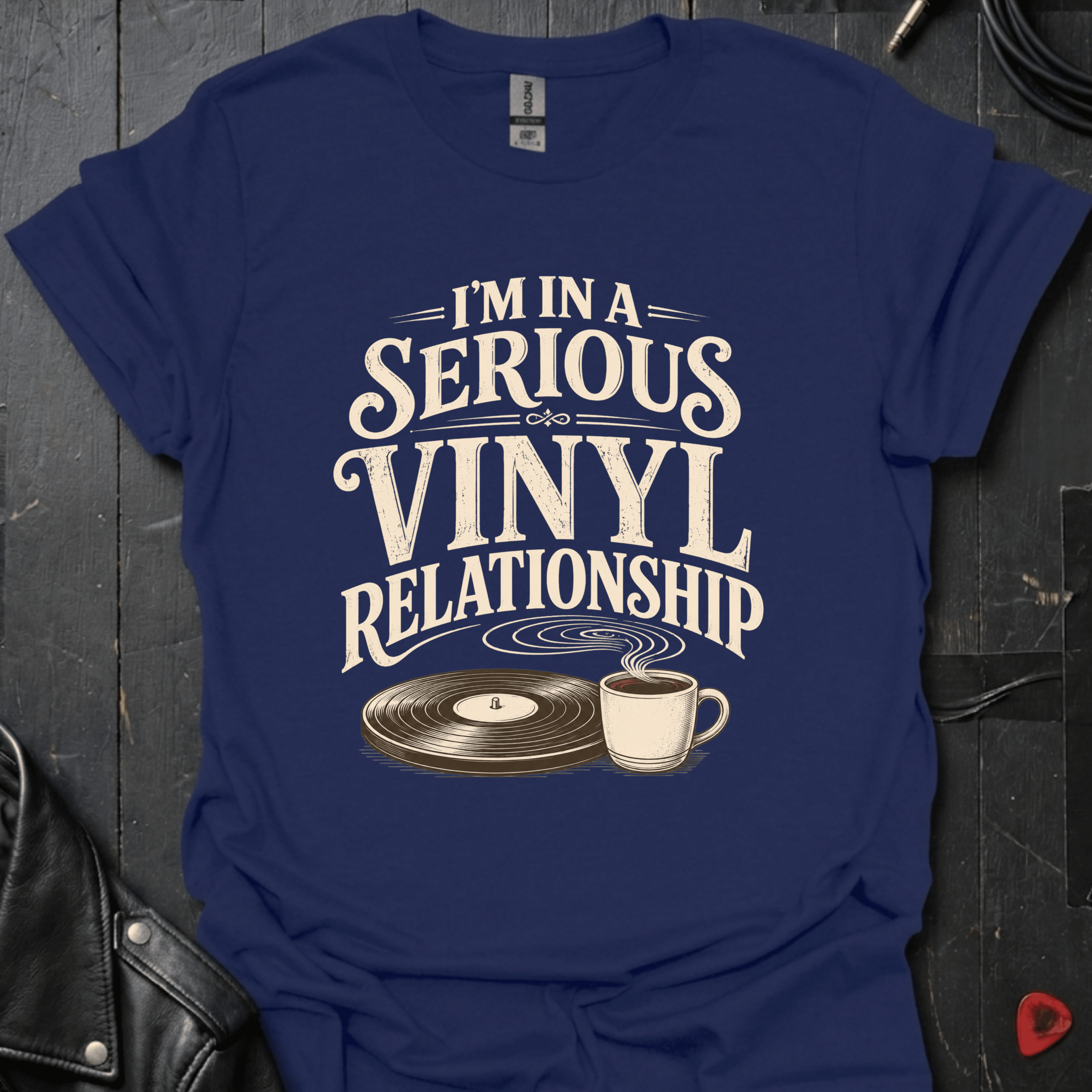Vinyl Relationship T-Shirt - Navy - T-Shirt