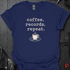 Coffee Records Repeat T-Shirt - Navy - T-Shirt
