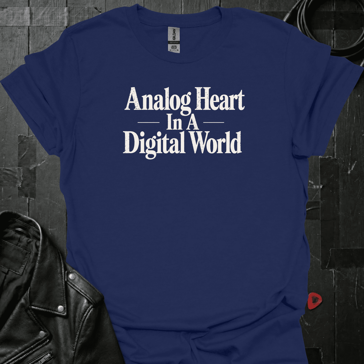 Analog Heart T-Shirt - Navy - T-Shirt