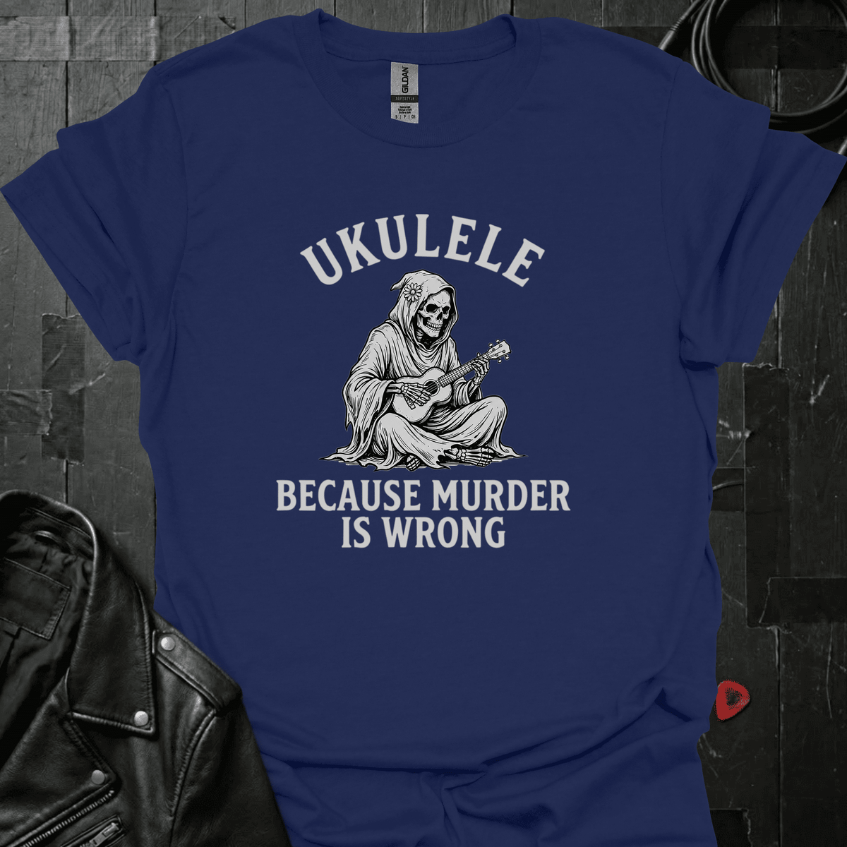 Playing Ukulele T-Shirt - Navy - T-Shirt