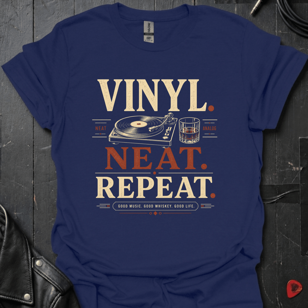 Vinyl.Neat.RepeatT-Shirt - Navy - T-Shirt