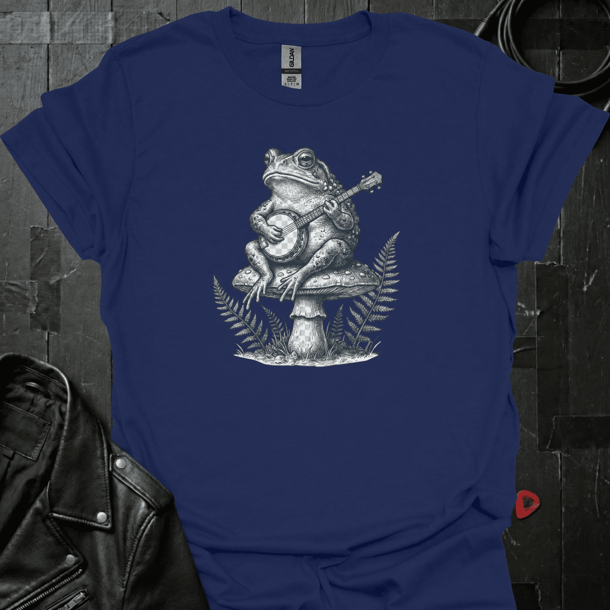Frog Playing Banjo T-Shirt - Navy - T-Shirt