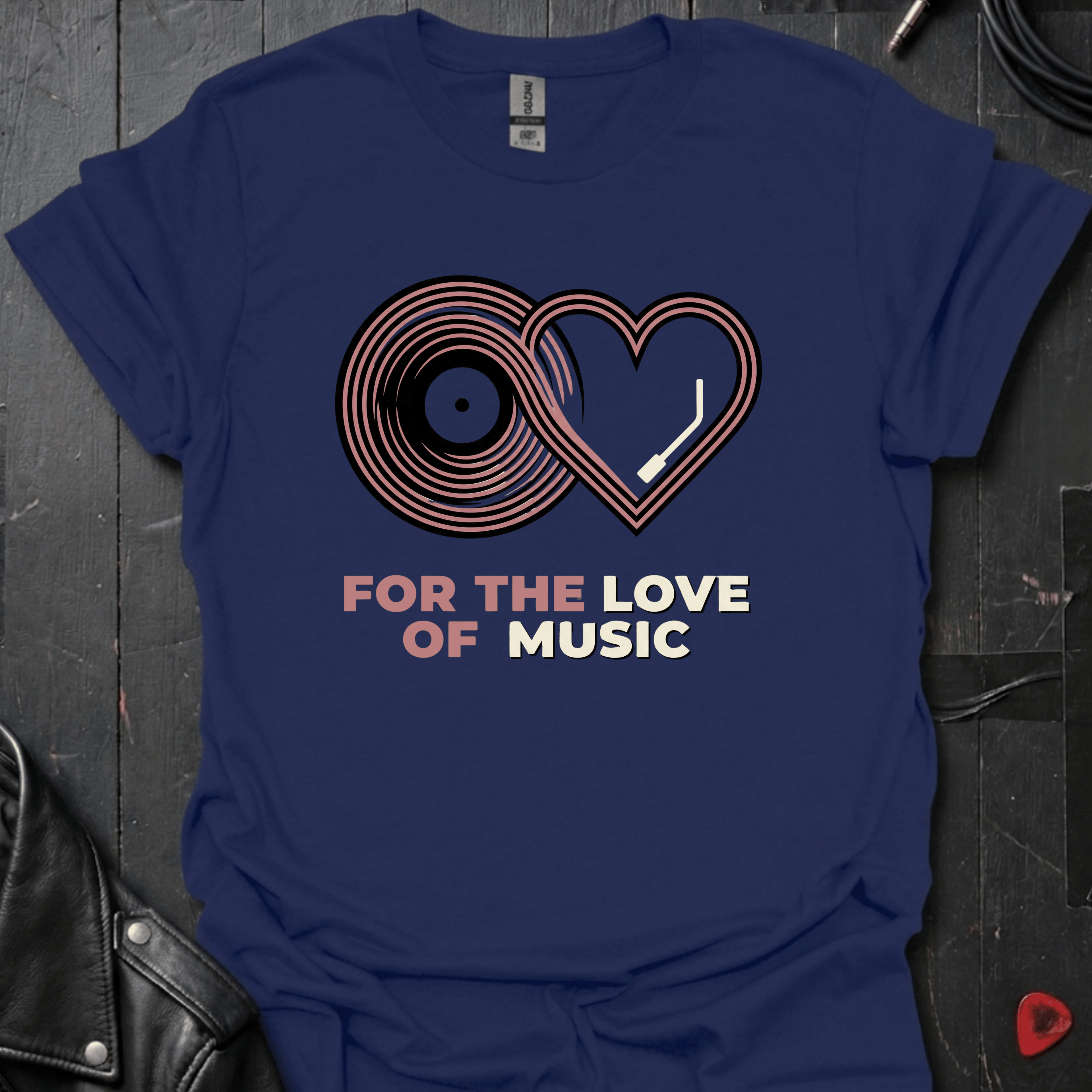 Vinyl Love T-Shirt - Navy - T-Shirt