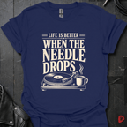 When The Needle Drops T-Shirt - Navy - T-Shirt
