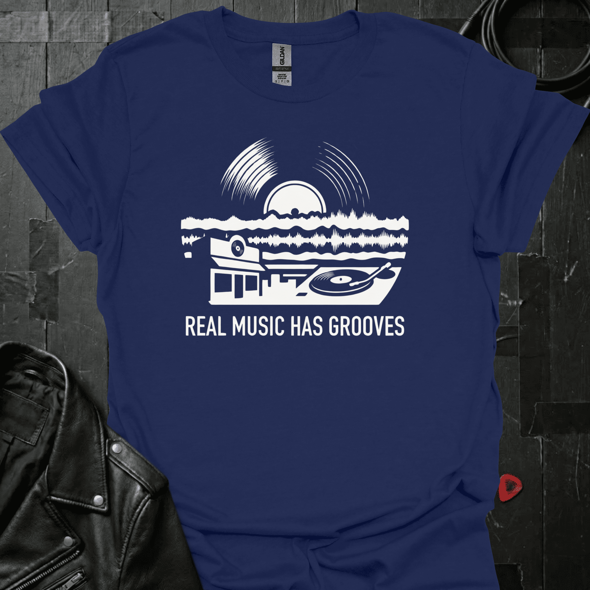 Real Music Grooves T-Shirt - Navy - T-Shirt
