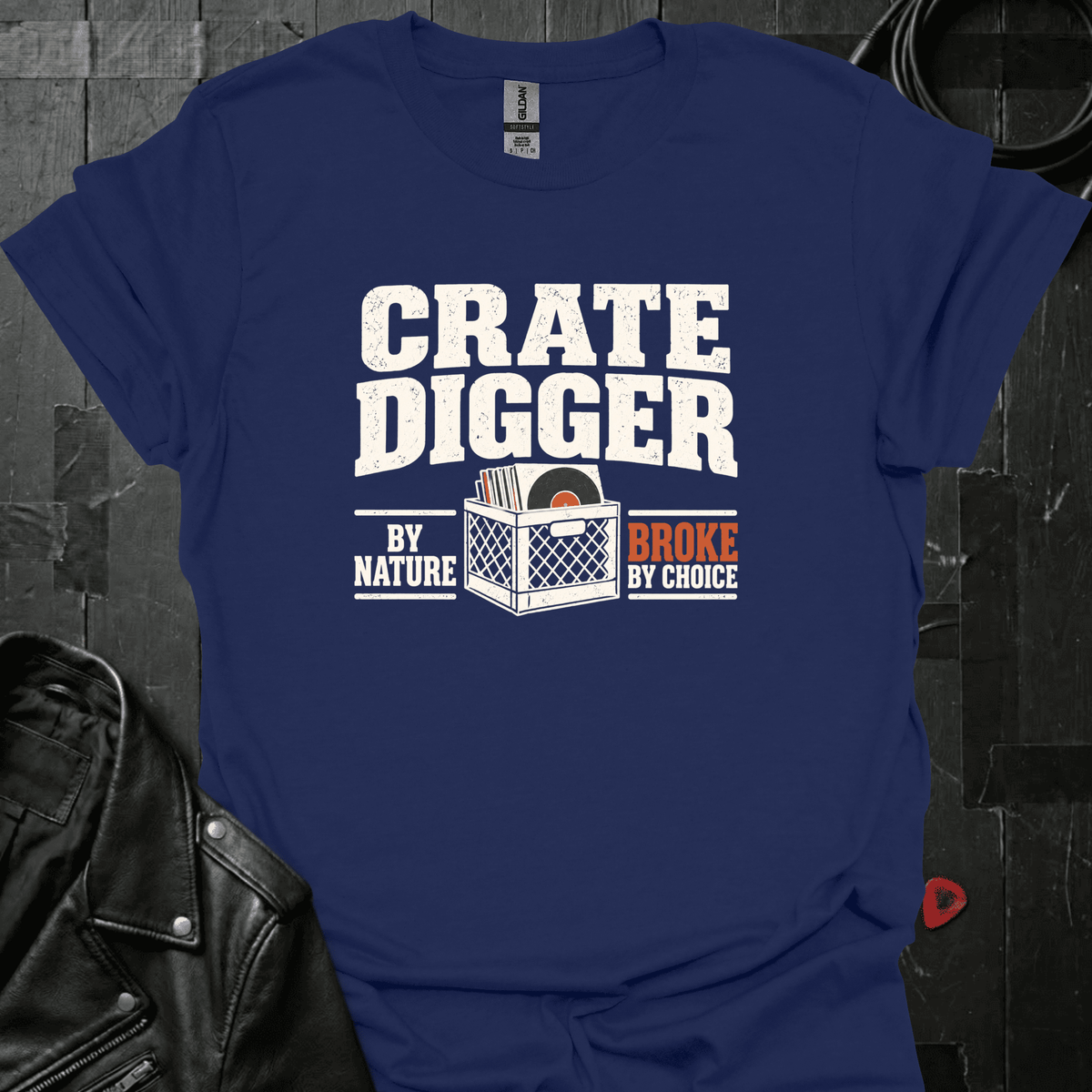 Crate Digger T-Shirt - Navy - T-Shirt