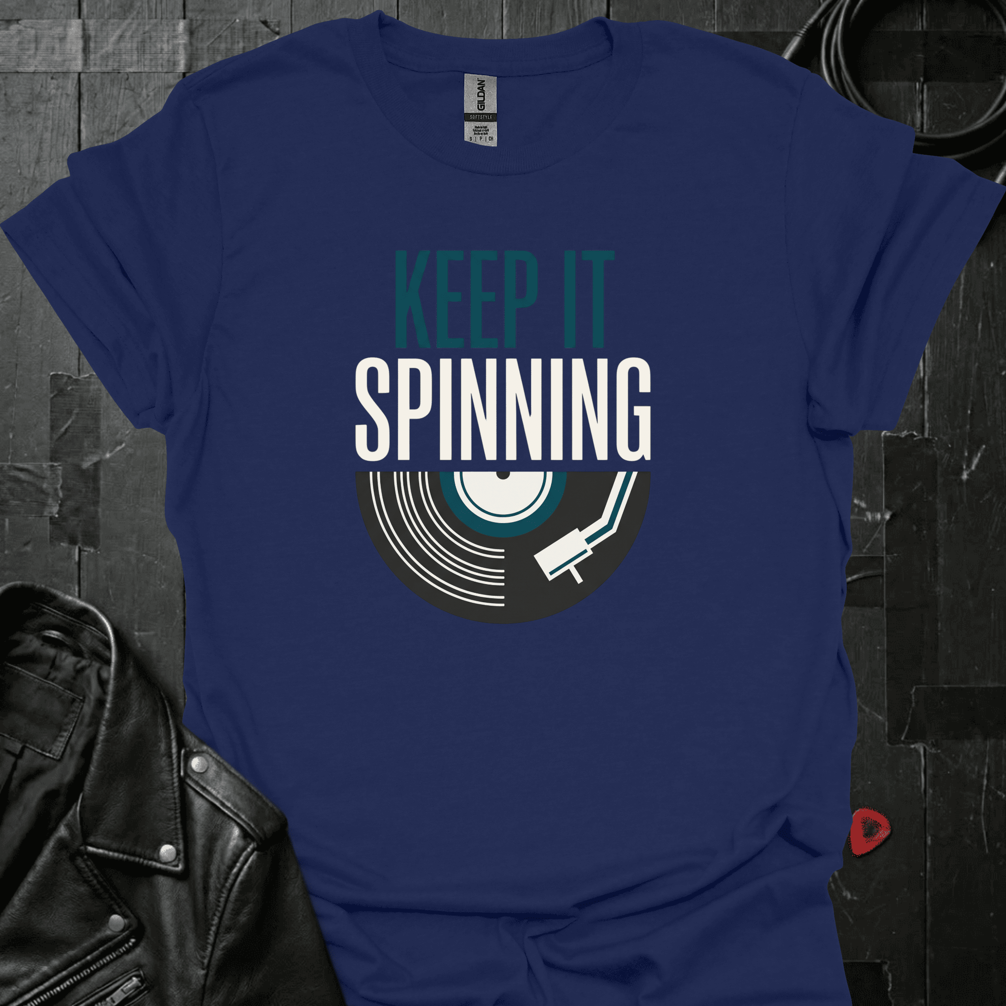 Keep It Spinning T-Shirt - Navy - T-Shirt