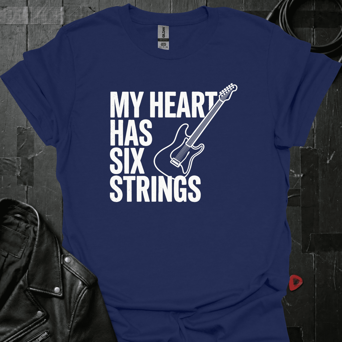 My Heart Has Six Strings T-Shirt - Navy - T-Shirt