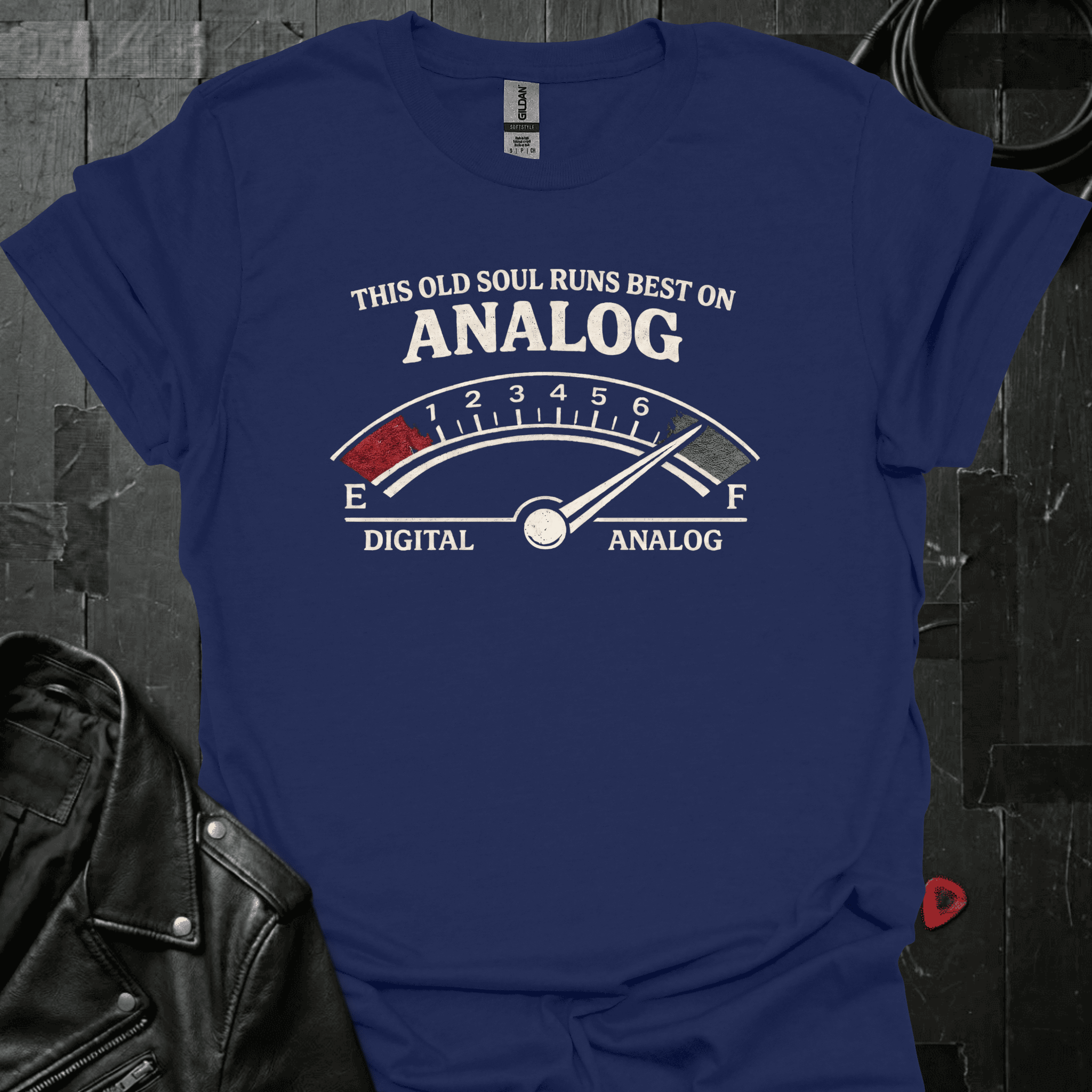 Runs Best On Analog T-Shirt - Navy - T-Shirt