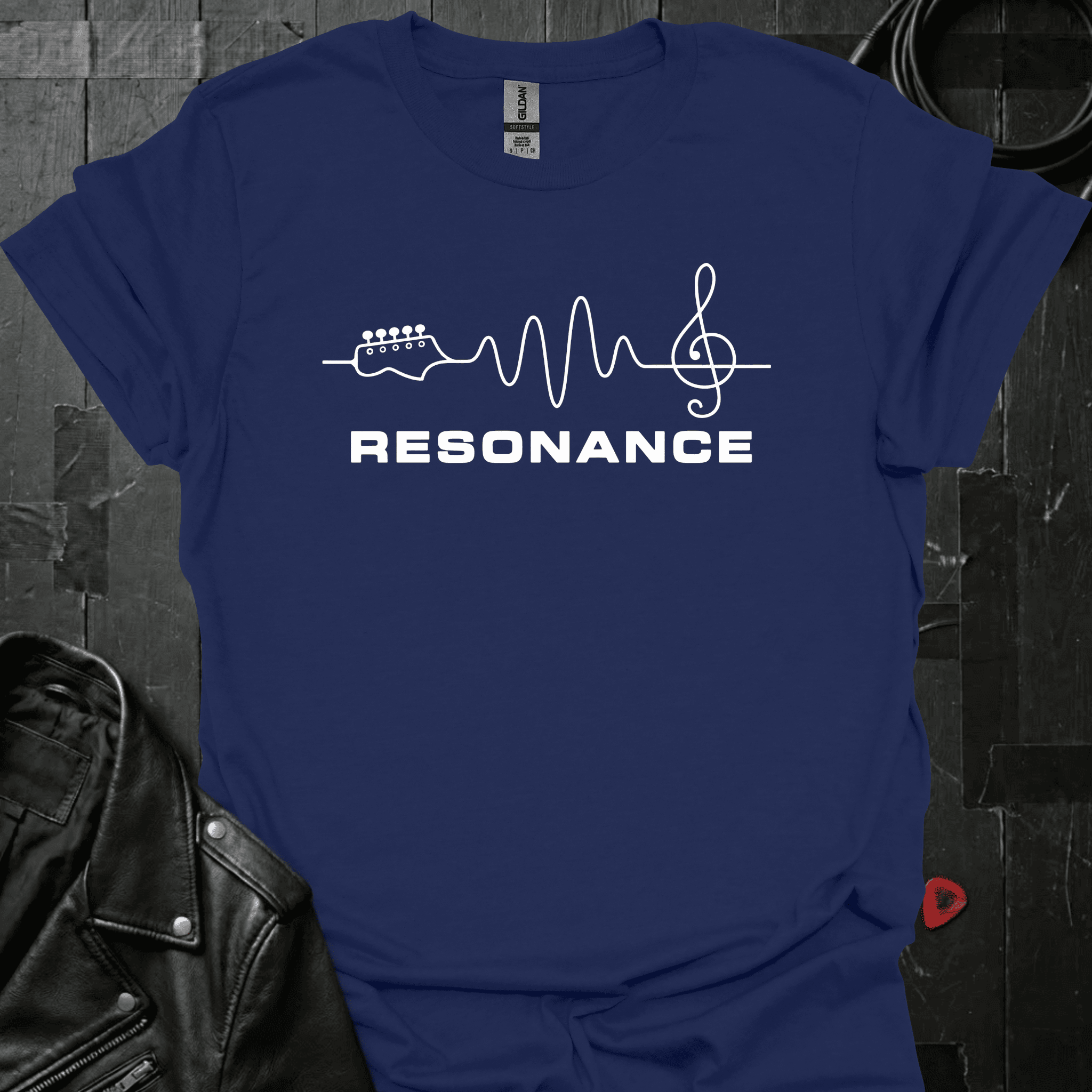 Resonance Guitar Waveform T-Shirt - Navy - T-Shirt