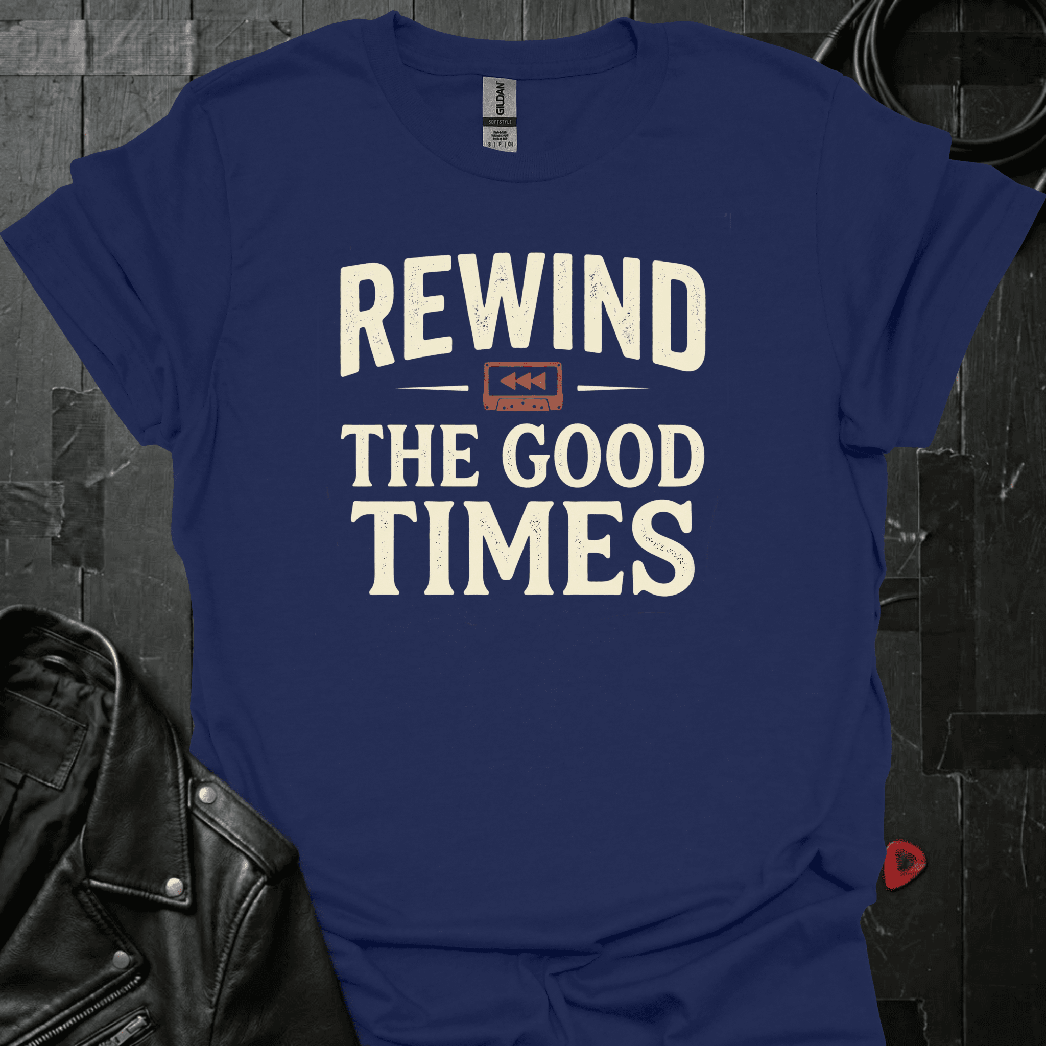 Rewind The Good Times T-Shirt - Navy - T-Shirt