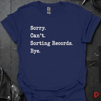 Sorting Records T-Shirt | Funny Vinyl Lover Tee - Navy - T-Shirt