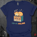 Lo - Fi Feline T-Shirt - Navy - T-Shirt