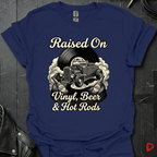 Vinyl & Hot Rods T-Shirt - Navy - T-Shirt